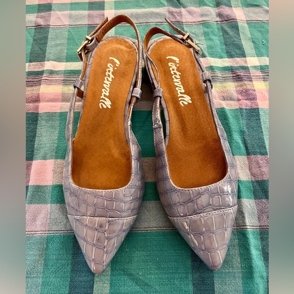 NEW L’intervalle Baby Blue Slingback Flats - Picture 2 of 3